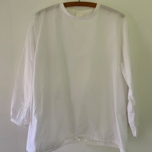 Chimala Tops - Chimala Long Sleeve White Cotton Top (L)